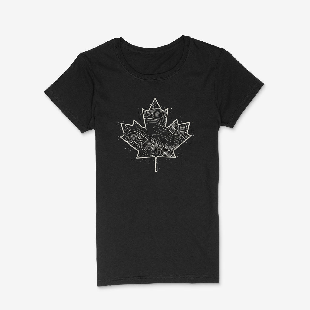 Canadiana - Topo Leaf - Women's Dark T-Shirt