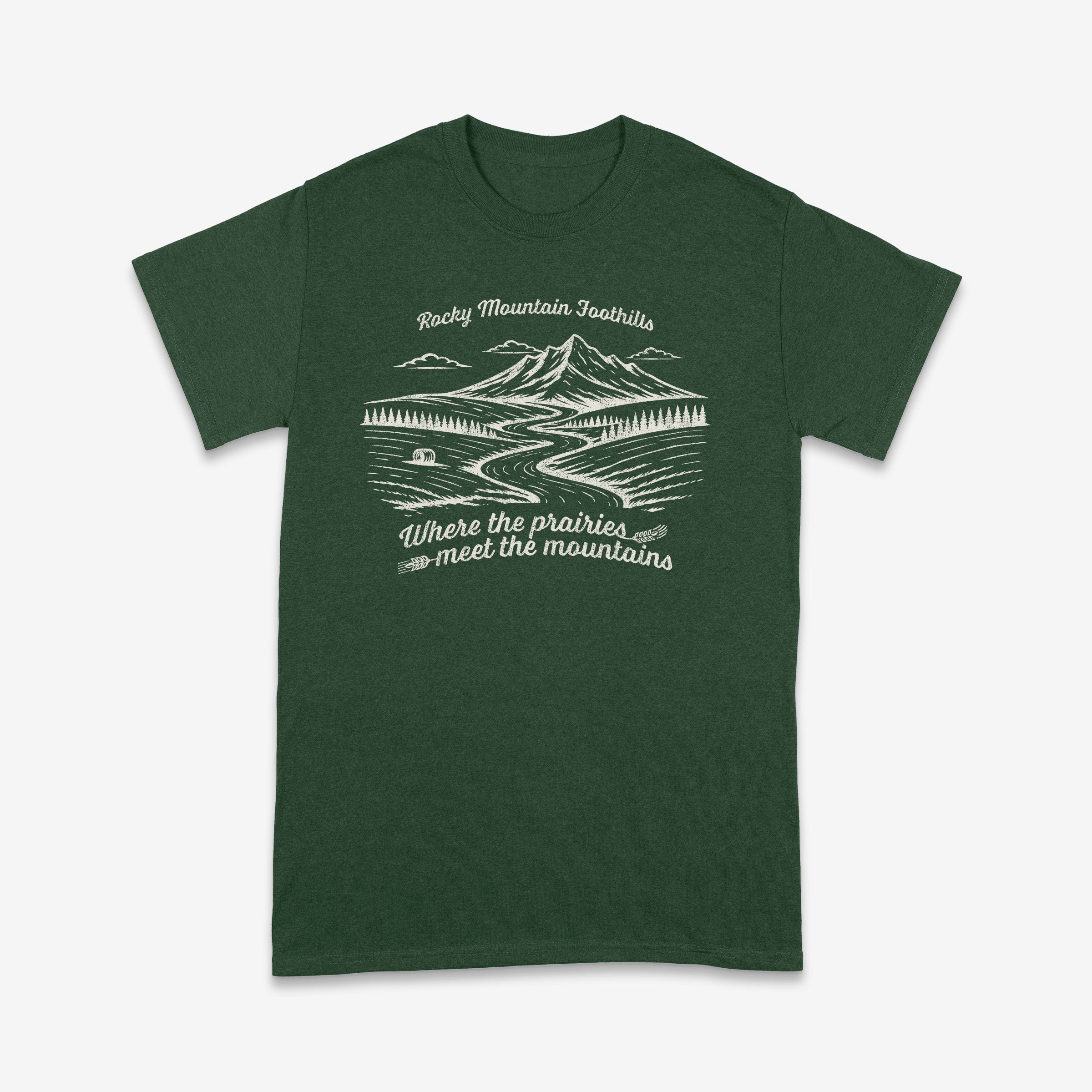 'Berta - Foothills Woodcut - T-Shirt