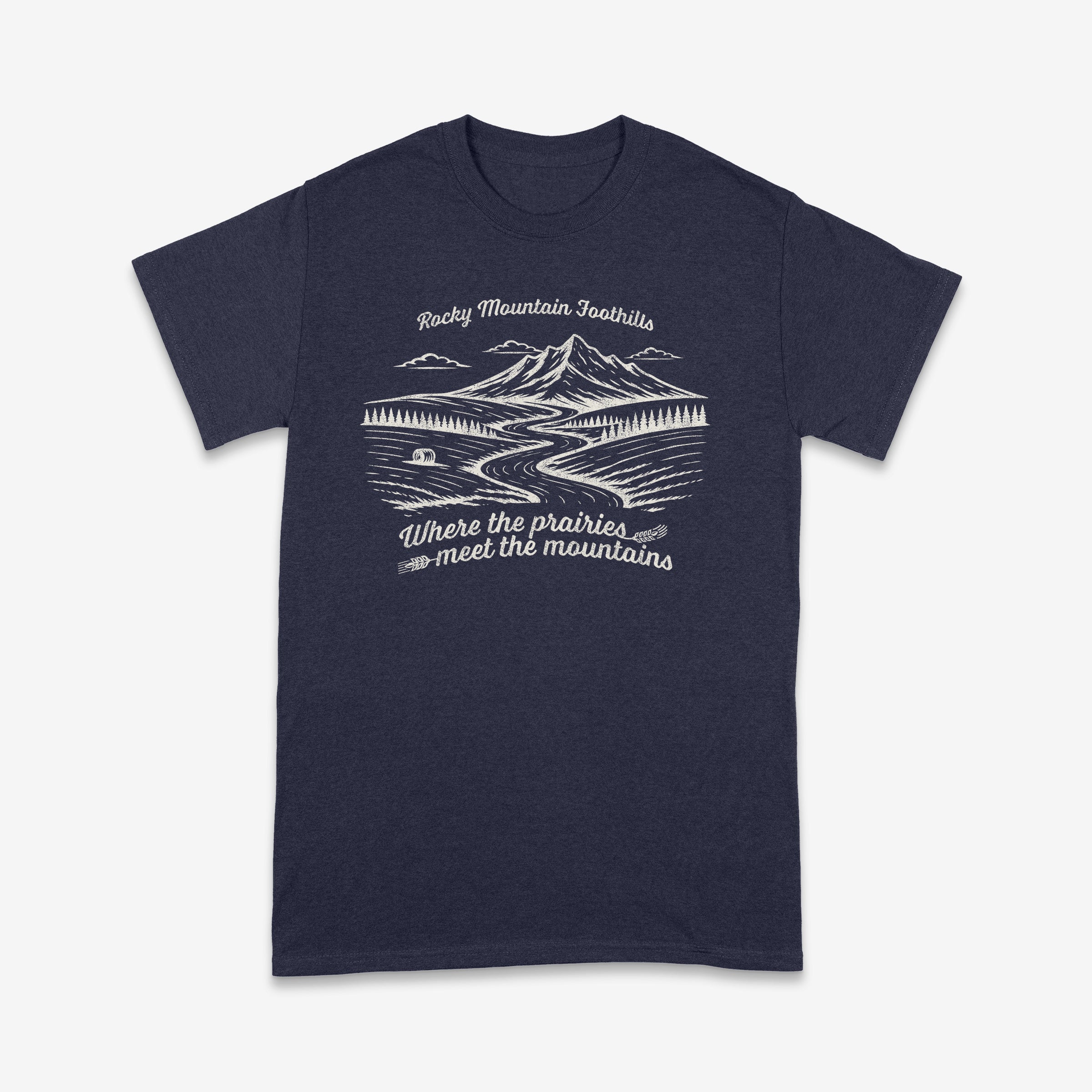 'Berta - Foothills Woodcut - T-Shirt