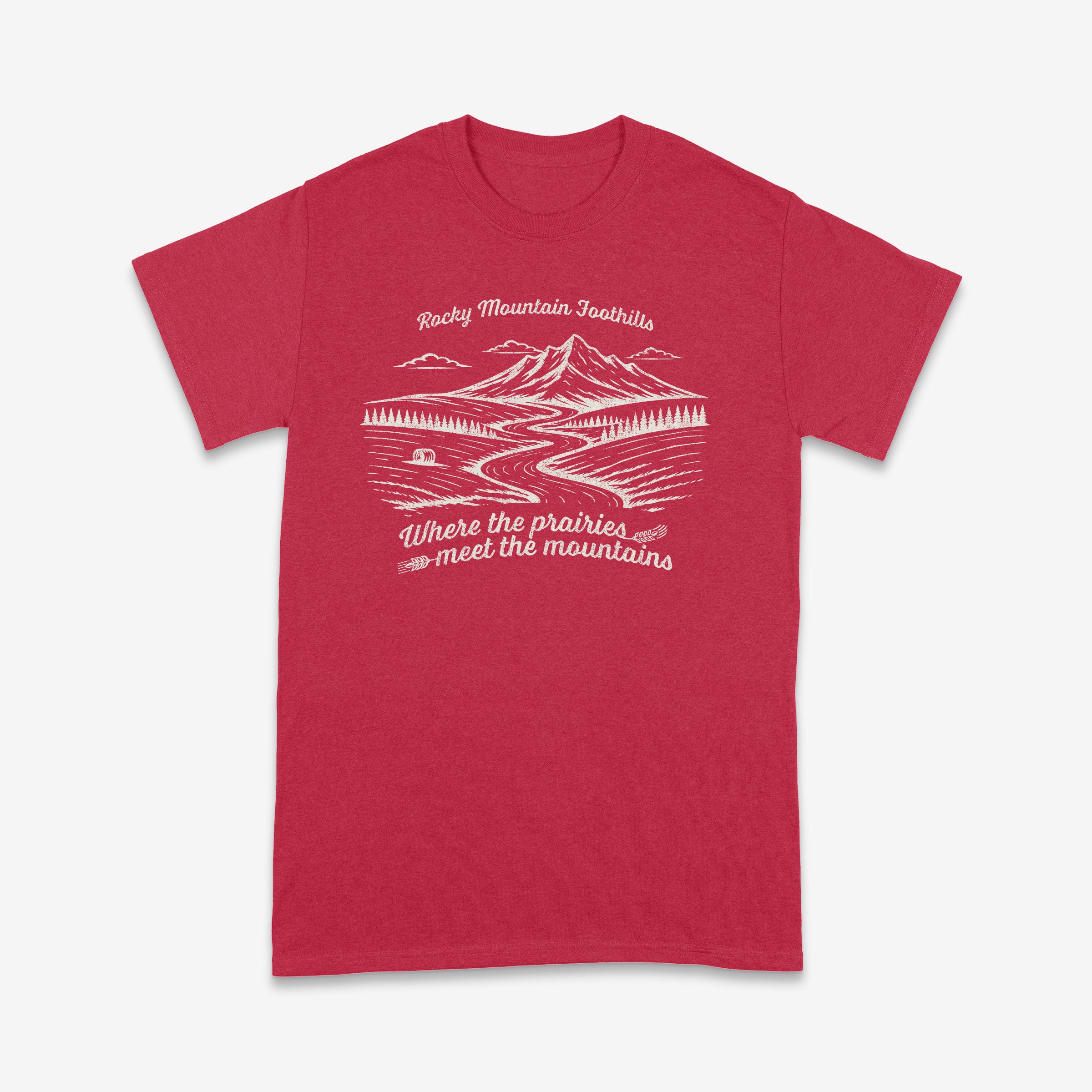 'Berta - Foothills Woodcut - T-Shirt